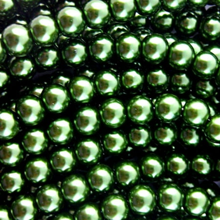 10/0 Pearl - Glass Pearl Beads - 6mm - Evergreen - 100 pcs