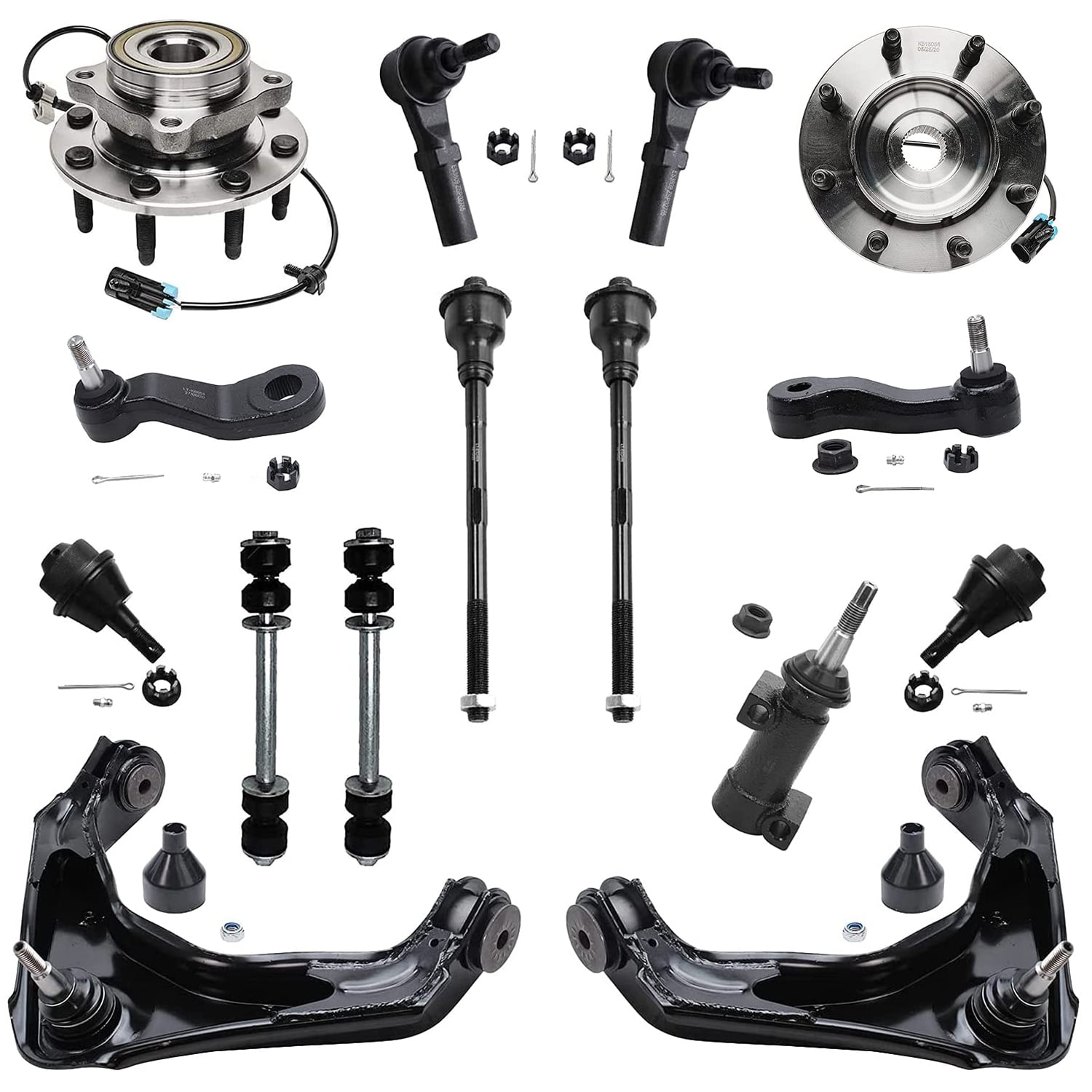 Detroit Axle Front Upper Control Arms; Lower Ball Joints, Pitman Arm,  Idler Arm ＆ Sway Bar Links for Chevrolet GMC Avalanche Silverado Suburban  Sie