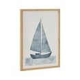 thumbnail image 4 of Kate and Laurel  Nautical Blue Sailboat Framed Wall Art by The Creative Bunch Studio, 12x16 Natural, Modern Coastal Boat Art for Wall, 4 of 7