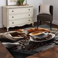 thumbnail image 4 of Coffee Beans Area Rug 4'x6', Hot Latte Cup Bread Rustic Cafe Time Washable Non-Slip Rugs, Low Pile Large Carpet for Living Room Bedroom Dining Room Kitchen Office Indoor Mat, 4 of 9