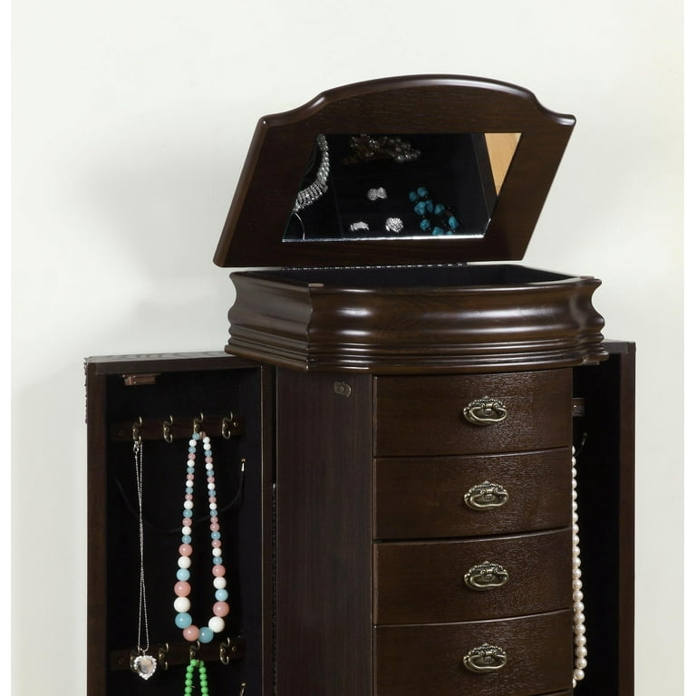 Joelle hotsell Espresso Wood Mult-Compartment Jewelry Armoire