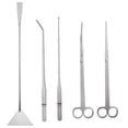 thumbnail image 1 of Kit de paisajismo acuático de acero inoxidable para acuarios, tanques, plantas acuáticas, juegos de herramientas, pinzas, tijeras, espátula (5 herramientas), 1 of 5