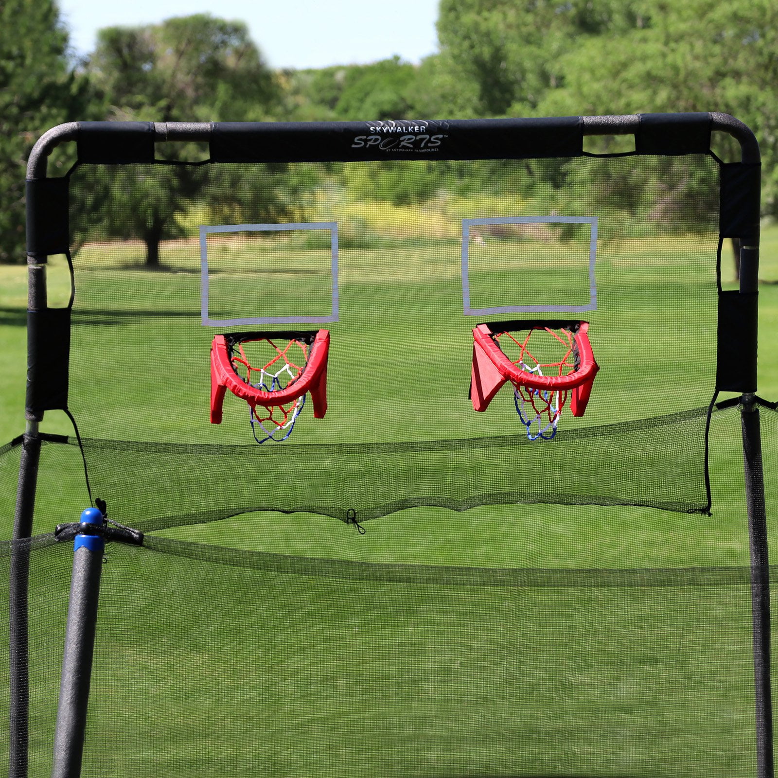jumpking trampoline basketball hoop with attachment and inflatable basketball