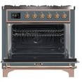 thumbnail image 3 of ILVE Majestic II 36" LP Glass Door/Griddle Metal Range in Blue Gray/Copper, 3 of 3