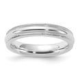 thumbnail image 1 of Bague Alliance Classique en Argent Sterling 925 4 mm Ajustement Confortable Demi-Ronde Perlée Taille 11, 1 of 11