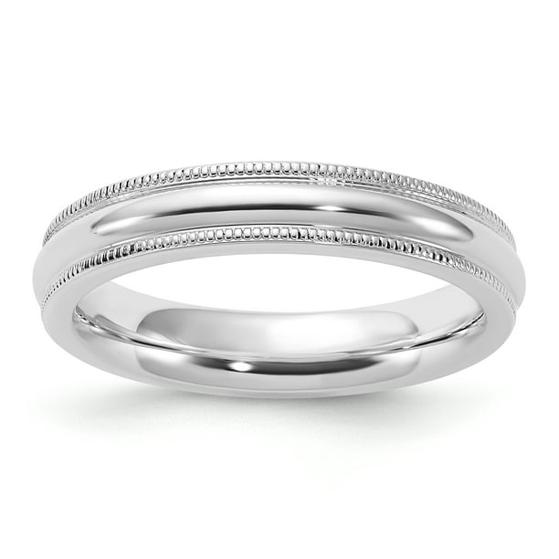 925 Sterling Silver 4mm Comfort Fit Half Round Milgrain Size 5.5 Wedding  Band Ring Classic