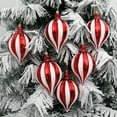 thumbnail image 6 of HCTSHG 6 Pcs Christmas Ball Ornaments Xmas Tree Decorations Red Finial Ornaments Shatterproof Hanging Decoration Christmas Tree Ornament Ball Hanging Xmas Decor for Holiday Wedding Party, 6 of 9