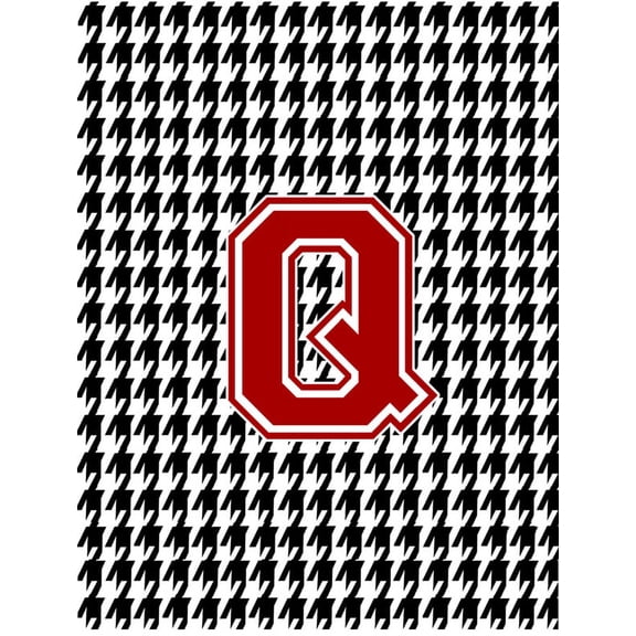Carolines Treasures CJ1021-Q-GF 11 x 15 in. Houndstooth Black Q Monogram Initial Garden Size Flag