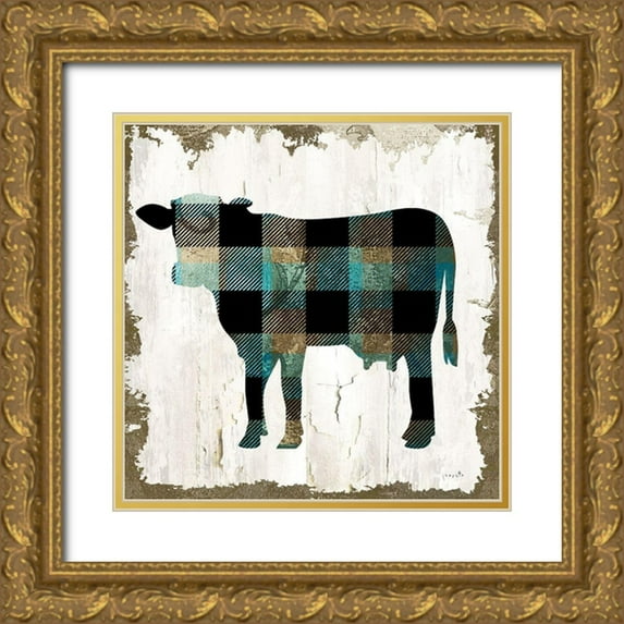 Sophie 6 26x26 Gold Ornate Wood Framed with Double Matting Museum Art Print Titled - Farm Fashion Cow