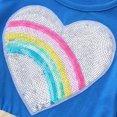 thumbnail image 4 of IBTOM CASTLE Kids Toddler Girls Long Sleeve Fall Dress Rainbow Unicorns Tutu Dress Princess Birthday Christmas Casual Dresses 4-5 Years Blue Rainbow, 4 of 7