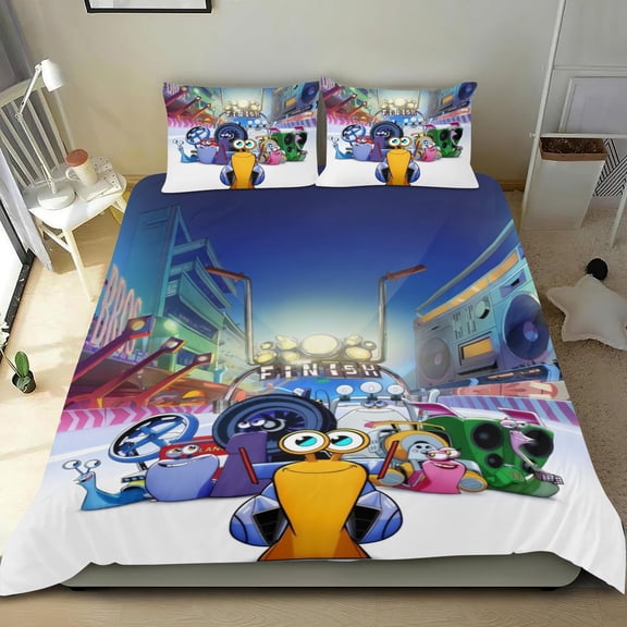 turbo Themed Bed Sheet Set Three Piece Set 53x79 In ches Comfortable And Skin Friendly Unique Design Creating A Star Gifts For Family Friends fans