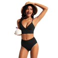 thumbnail image 3 of Top de Bikini CRZ YOGA Escote en V con Tirantes Ajustables Negro L, 3 of 5