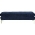 thumbnail image 3 of TOV Furniture Delilah 17.5"H Velvet/Stainless Steel Bench in Navy Textured/Gold, 3 of 6