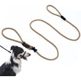 thumbnail image 1 of Multifunctional Figure 8 Padded Head Halter Walking Training Leather Stopper Rope Slip Lead Dog Leash Muzzle (Tan), 1 of 8
