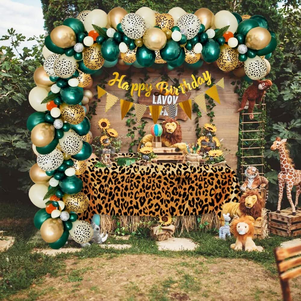Safari Party Balloons, Jungle Animal Tiger Zabra Forest Foil Balloons for  Child Birthday Baby Shower Jungle Theme Party Decorations 