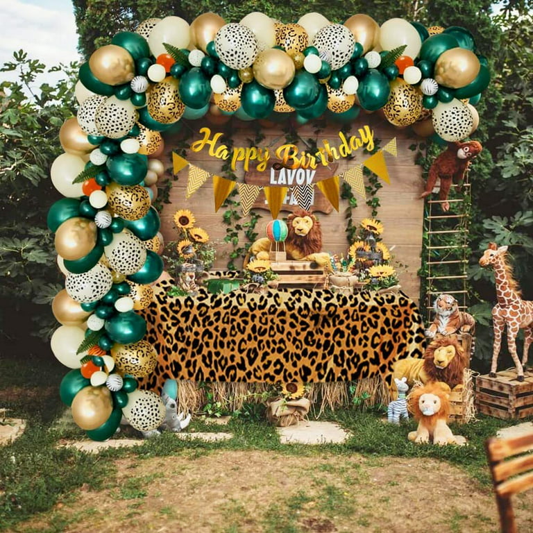 MMTX Jungle Decoration Safari Birthday Boy, Children's Birthday Decoration  Safari Zebra Tiger Foil Balloon Decoration, Latex Balloon Decoration Jungle