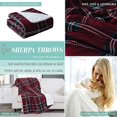 thumbnail image 5 of Elegant Comfort Throw Blanket, Reversible Sherpa Flannel, Ultra-Soft, Fuzzy, Plush- All season Lightweight Decorative Throw, 50 x 60 inches, Plaid Design Sherpa Throw, Burgundy, 5 of 6