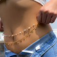thumbnail image 4 of 2 Pcs/set Of Colorful Stones Butterfly Pendant Waist Chain Copper Jewelry Rhinestones Inlaid Bohemian Sexy Style For Women Beach Body Chain, 4 of 5
