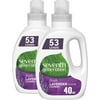 Seventh Generation Concentrated Laundry Detergent, Fresh Lavender Scent, 40 Ounce, 2 Pack, 106 Loads