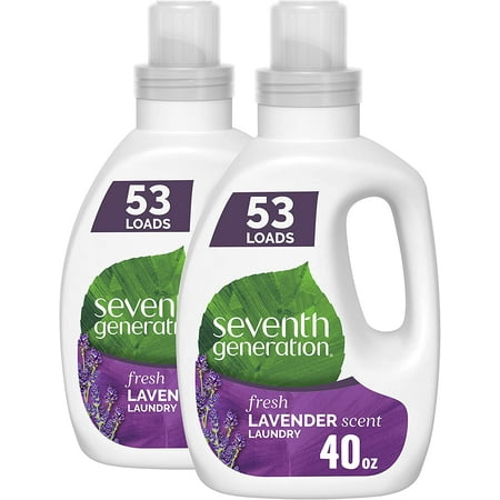 Seventh Generation Concentrated Laundry Detergent, Fresh Lavender Scent, 40 Ounce, 2 Pack, 106 Loads