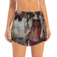 thumbnail image 2 of Balery Vintage Collage Girl Butterfly Pantalones cortos deportivos para mujer con forro y dos bolsillos, elásticos, para entrenamiento, gimnasio, yoga-XX-Large, 2 of 7