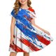 thumbnail image 2 of Odeerbi Niñas Día de La Independencia Vestido de Línea A Verano Patriótico Cuello Redondo Manga Corta Vestido Casual, 2 of 9