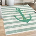 thumbnail image 1 of Striped Decorative Rug, Ship Anchor Chain Marine Life Inspired Lines Background Ocean Sailing, Quality Carpet for Bedroom Dorm and Living Room, 6 Sizes, Almond Green, by Ambesonne, 1 of 4
