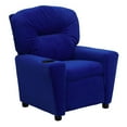 thumbnail image 1 of Contemporary Blue Microfiber Kids Recliner with Cup Holder, 1 of 9