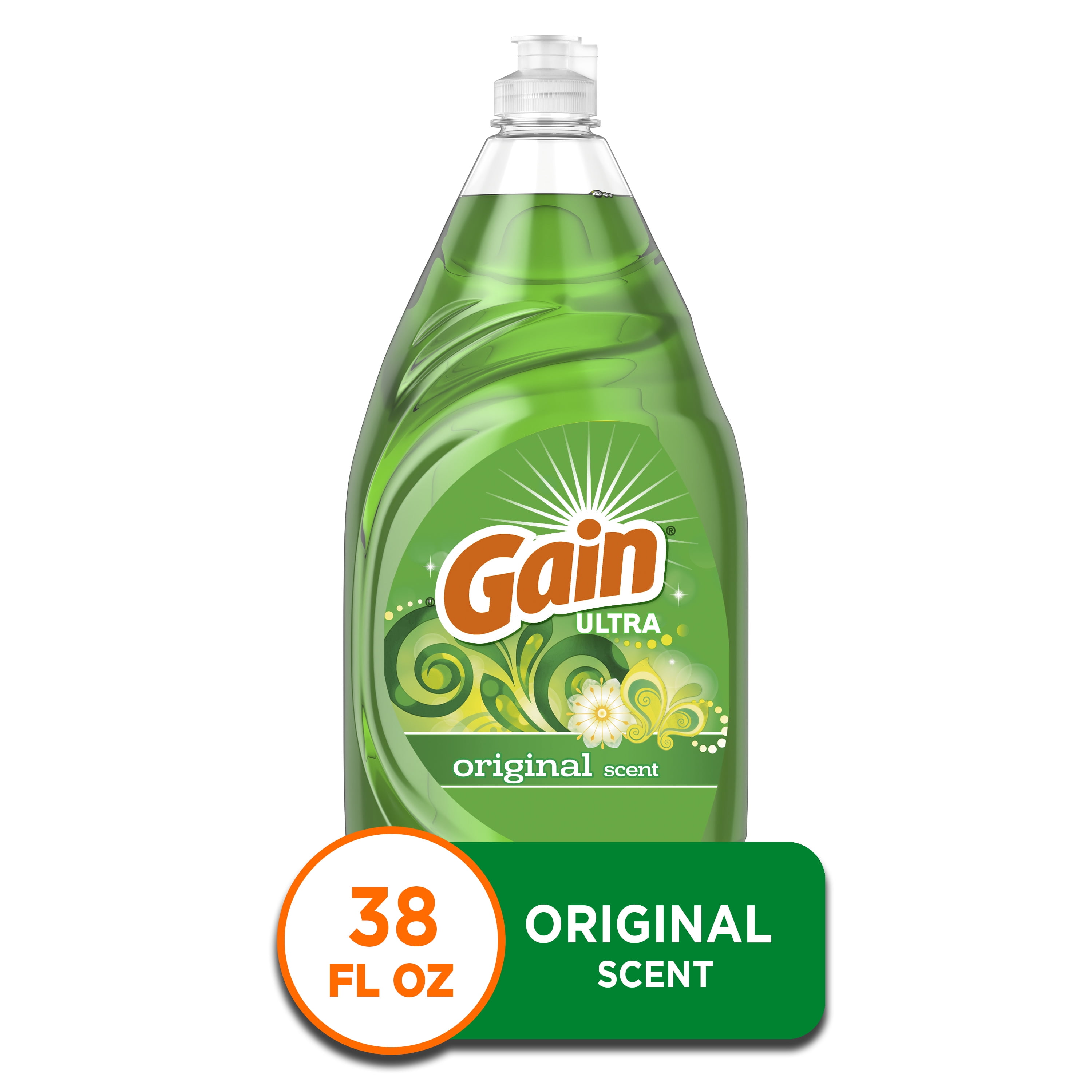 Gain Ultra Liquid Dish Soap, Original Scent, 38 fl oz
