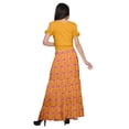 thumbnail image 4 of Moomaya Printed Rayon Cold Shoulder Crop Top And Skirt Ethnic Set For Women, 4 of 6