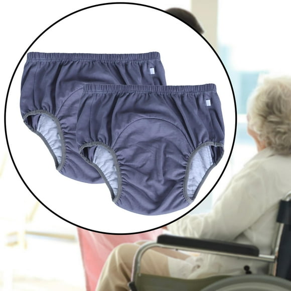 2x Ropa interior para incontinencia a prueba de fugas para adultos Pañal de tela para adultos Calzoncillos absorbentes transpirables para personas SG