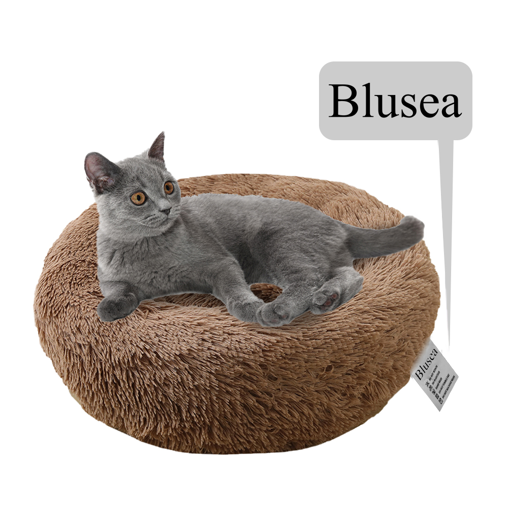 Blusea Soft Plush Round Pet Bed Cat Soft Bed Cat Bed for Cats Small