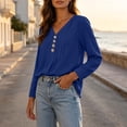 thumbnail image 7 of Vivianyo HD Women's Pleated V Neck Blouse, Tunic Shirts for Women Loose Fit Long Sleeve Top, Fall Office Casual Blouse for Daily Commute and Shopping Trips, Sizes S-2XL, 7 of 7