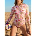 thumbnail image 3 of Asoul Womens Rash Guard UPF 50+ Long Sleeve Swim Shirt One Piece Bathing Suits Zipper Swimsuit, 3 of 8