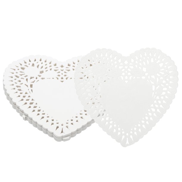 Uxcell 150Pcs Servilletas en Forma de Corazón, 6 Pulgadas, Decoración para el Día de San Valentín y Bodas