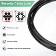 thumbnail image 2 of Uxcell 6-Pack Security Cable Lock, 6.56FT Coated Steel Luggage Lock Wire Rope with Double Loop, Cut-Resistant Braided Steel Cable Kit, 2 of 6