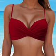 thumbnail image 2 of MSJUHEG Padded Swimsuit Tops,Plus Size Swim Top,Tankini Tops,Sports Bathing Suit,String Bikini Tops,Knot Twist,Push Up Bikini Top S, 2 of 5