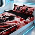 thumbnail image 2 of Erosebridal Dirt Bike Zipper Twin Comforter Sets with Fitted Sheet and 2 Pillowcases, Tire Track Zipper Bedding Set, Red Black, Black Reversible, 2 of 7