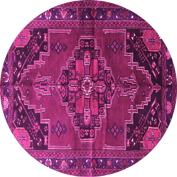 Ahgly Company Indoor Round Persian Pink Traditional Area Rugs, 5' Round