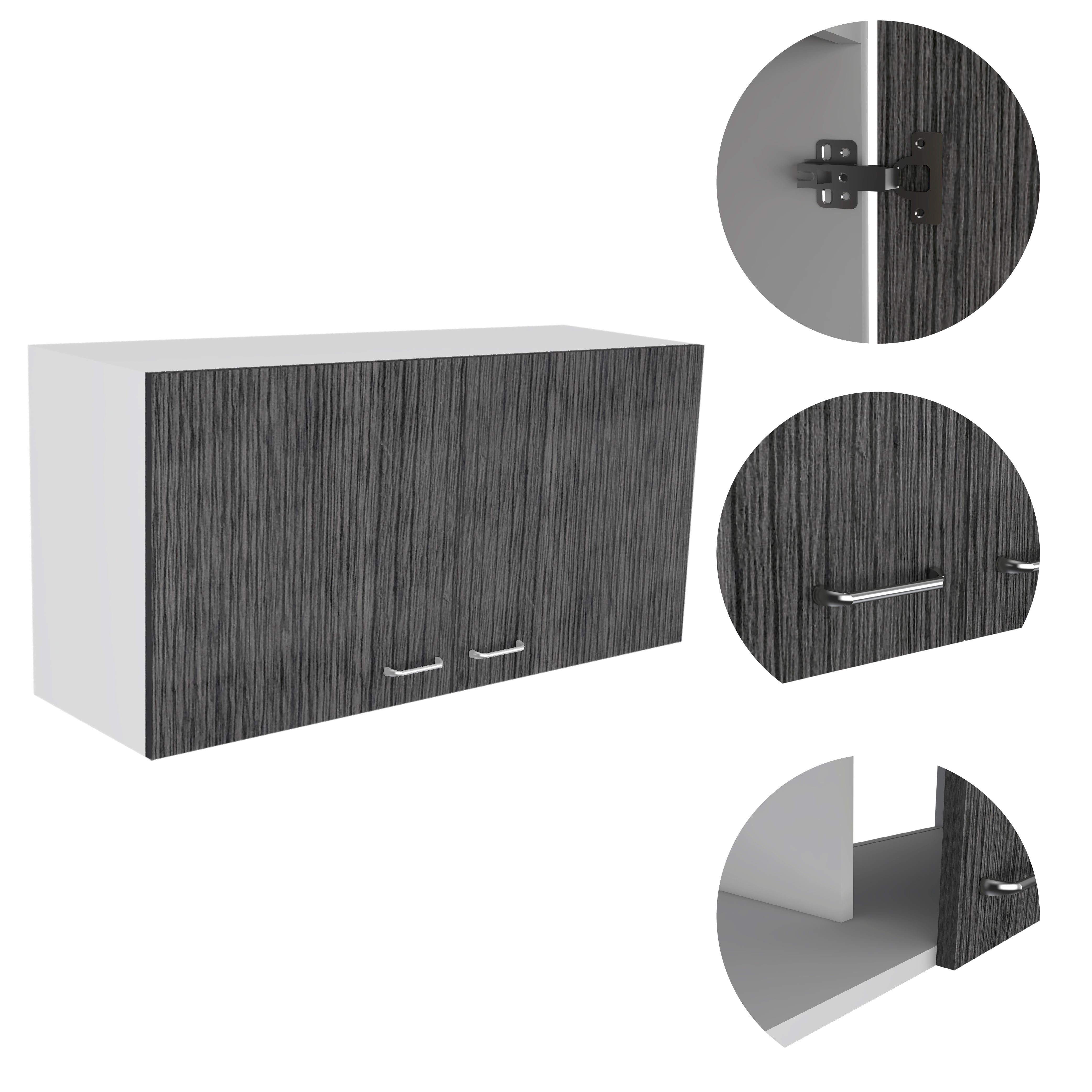 Boahaus Avignon Wall Cabinet (White-Smokey Oak)