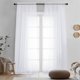 thumbnail image 1 of Cortinas transparentes OVZME blancas de 96 cm de longitud para dormitorio con 2 paneles, 1 of 8