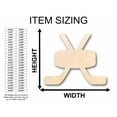 thumbnail image 2 of Unfinished Wood Hockey Sticks Pair with Puck Silhouette - Craft- up to 24" DIY 2" / 1/8", 2 of 3