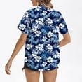thumbnail image 4 of Byworldtasic Women's Collared Shirt Women Hawaiian Shirt Soft Cool Summer Hawaii Shirts Floral Tropic Print V Neck T-Shirt Short Sleeve Button Up Tops Multicolor-3, 4 of 5