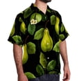 thumbnail image 2 of pear Men's Short Sleeve Button Down Hawaiian Beach Printed Casual Shirts, 2 of 6