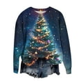 thumbnail image 4 of Craaazy Women's Christmas Printed Loose Blouse Round Neck Long-sleeved Tops Gifts, 4 of 5