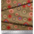 thumbnail image 3 of Soimoi Brown Cotton Duck Fabric Artistic Flower Mandala Fabric Prints By Yard 42 Inch Wide, 3 of 3