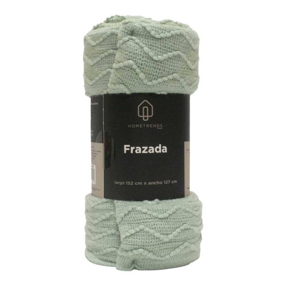 Frazada Home Trends 1 Pieza Diseño zigzag Color Verde