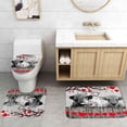 thumbnail image 5 of 4PCS Valentine's Day Highland Cow Shower Curtain Sets with Rugs, Waterproof Fabric White Shower Curtain, Red Plaid Romantic Pink Rose Floral Love Funny Bull Cattle Farm Animal Bathroom Decor, 5 of 7