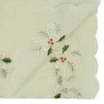 thumbnail image 3 of Saro Lifestyle Embroidered Holly and Ribbon Table Runner, 3 of 3