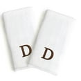 thumbnail image 5 of Authentic Hotel and Spa  2-piece White Turkish Cotton Hand Towels with Brown Block Monogrammed Initial White/Brown W, 5 of 7